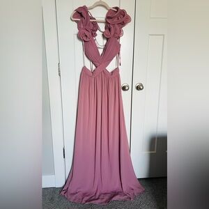 Windsor Dusty Rose Pleated Maxi Dress